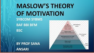 Maslows theory of motivation [upl. by Cele806]