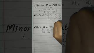 Cofactor and minor of a matrix shorts youtubeshorts maths [upl. by Ecinaj552]