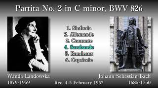 Bach Partita No 2 Landowska 1957 バッハ パルティータ第2番 ランドフスカ [upl. by Munshi]