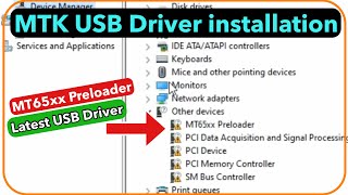 Install Latest MTK MediaTek Mobile USB Driver In Windows 10  Fix MT65xx Preloader [upl. by Juditha]