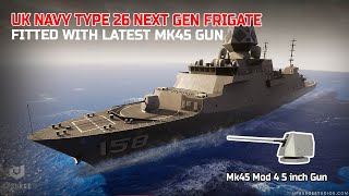 UK Navy Type 26 NextGen Frigate Has Been Officially Fitted With Mk45 Mod 4A Medium Calibre Gun [upl. by Auhso768]