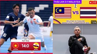 TRỰC TIẾP Thắng 140 Brunei Futsal Việt Nam vẫn xếp nhì bảng vì Futsal Thái Lan thắng 31 Malaysia [upl. by Eciralc]