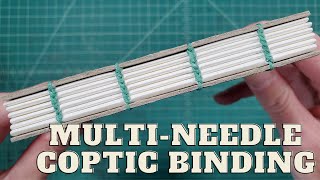 MultiNeedle Coptic Bookbinding Tutorial  How to create beautiful stitches with multiple needles [upl. by Bocaj]