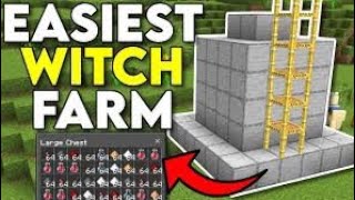 The EASIEST Witch Farm In Minecraft Bedrock  Tutorial [upl. by Donoho174]