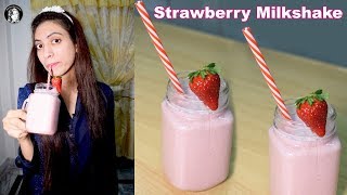 Yummy Yummy Strawberry Milkshake Recipe  How to make Strawberry Shake  Kitchen With Amna [upl. by Dlabihcra]