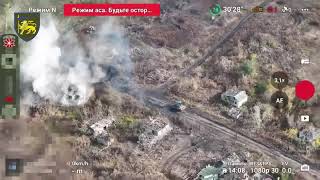 Lyman  31102024 A Ukrainian T64BV Tank Withstands A Hit From A Russian Lancet Drone Close Call [upl. by Ahsoik]