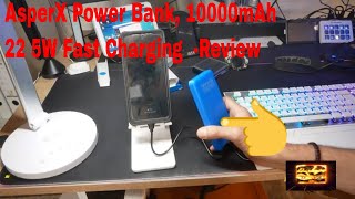 AsperX Power Bank 10000mAh 22 5W Fast Charging Review [upl. by Akinaj]