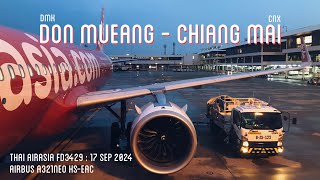 Flight Review FD3429 Don Mueang  Chiang Mai  Thai AirAsia A321neo  17 Sep 2024 [upl. by Bartholomeo]