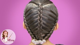 Peinado Fácil Para Niña Con Trenzas Postizas [upl. by Safko]