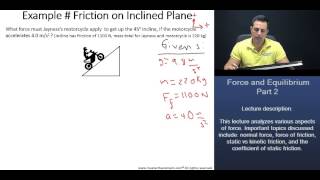 MCAT Force and Equilibrium  Friction along Inclined Plane Worked Example [upl. by Sparkie]