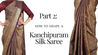 Drape a Silk Saree  saree draping tutorial  saree draping new style  Tia Bhuva [upl. by Dickens148]