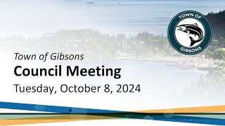 Town of Gibsons Regular Council October 8 2024 330pm [upl. by Sixela]