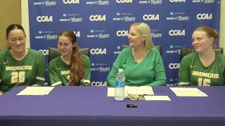 2024 CCAA Volleyball Tournament Cal Poly Pomona postgame presser 1 [upl. by Nolram]