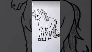 Easy drawing of horse❤ [upl. by Bartholomeus]