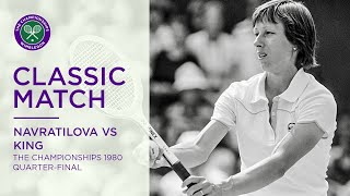 Martina Navratilova vs Billie Jean King  Wimbledon 1980 Quarterfinal  Full Match [upl. by Chuch]