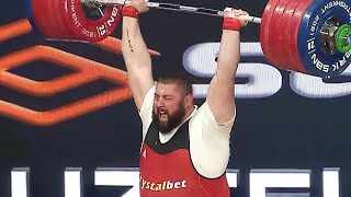 Lasha TALAKHADZE  267 kg Clean amp Jerk NEW WORLD RECORD  2021 World Weightlifting [upl. by Adall20]