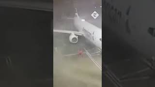 Plane blown away by strong winds at Texas airport [upl. by Eada782]