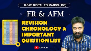 FR amp AFM Revision Chronology Revision videos amp Imp Question List  CA Final [upl. by Stodder]