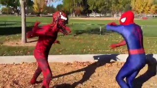 Spiderman amp Venom vs Carnage In Real Life SuperHero Movie [upl. by Ainel833]