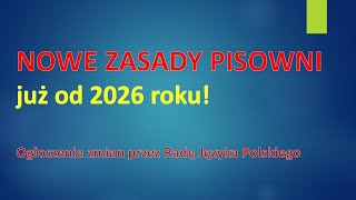 NOWE ZASADY PISOWNI juz od 2026 [upl. by Kunin]