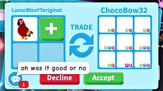 😱🤑9 HUGE OFFERS FOR MY NO POTION PARROT LATEST OFFERS JUNE 2023 ADOPT ME TRADING adoptmetrades [upl. by Nylirehc860]