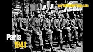 1941 Paris  Deutsche Besatzung  große Militärparade 1 [upl. by Janeta]