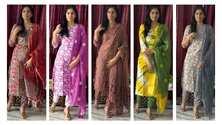 Simple and stylish kurti sets with dupatta for women below Rs 700amazon kurti setsamazon haul [upl. by Ydisac]