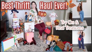 Best Thrift Haul Ever Try On amp Some True Treasures Thrifted Finds That Will Make You Gasp [upl. by Sheply]