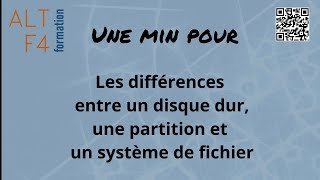 Les différences entre un disque dur une partition et un système de fichier [upl. by Reh]