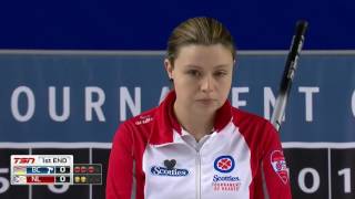 2017 Scotties Tournament of Hearts  Curtis NL vs Mallett BC  Draw 4 [upl. by Wrennie556]