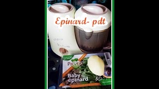 recette bébé n°5  Epinard pdt 4 mois au babycook [upl. by Meean]