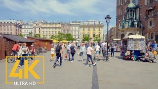 4K City Walking Tour along Krakow Streets Trip to Poland  City Life Video with City Sounds [upl. by Arihsay]