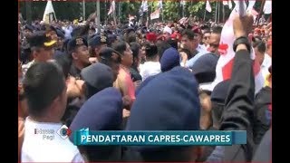 Pendaftaran Capres Cawapres Ricuh Pendukung Ingin Masuk Antar Prabowo  iNews Pagi 1108 [upl. by Skutchan]