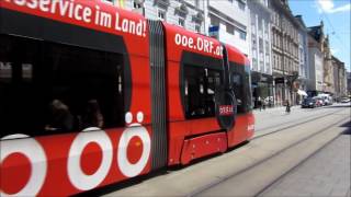 Linz Bombardier CityRunner trams  Straßenbahnen  Villamos [upl. by Theresita]