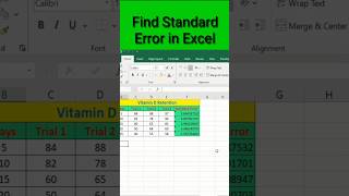 How to Calculate Standard Error in Excel calculate standarderror excel shorts viralshorts [upl. by Nagaet]