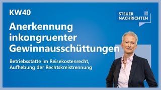 Steuerliche Anerkennung inkongruenter Gewinnausschüttungen  Steuernachrichten Update 4024 [upl. by Noyk]