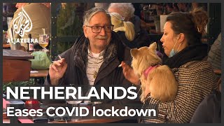 Netherlands eases strict COVID lockdown after four weeks [upl. by Hafinah908]