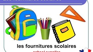 French Lesson 40  SCHOOL SUPPLIES Stationery Vocabulary  Fournitures scolaires Útiles escolares [upl. by Atok]