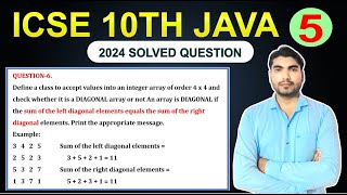 SectionB Q6  10th icse java computer 2024 Solve paper [upl. by Annohsal]