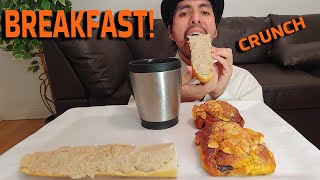 BREAKFAST CRETONS PORK PATE ON CRUNCHY BREAD AND CHOCOLATE PISTACHIO PASTRIES MUKBANG [upl. by Carter597]