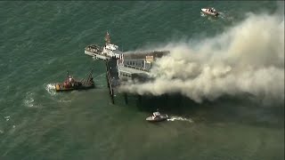 135YearOld Oceanside Pier Up in Flames [upl. by Kinny]