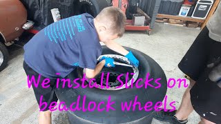 lnstall Slicks on Beadlock Wheels so easy a 7yr old can do it [upl. by Gare]