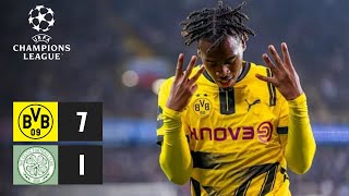 Borussia Dortmund vs Celtic 71  Highlights amp Goals  UEFA Champions League 2425 [upl. by Malo125]