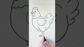 How to Draw a Beautiful ChickenHen [upl. by Ayahc]