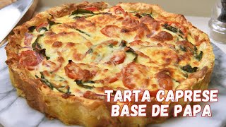 Receta Tarta Caprese con masa de papa sin harina [upl. by Cecil]