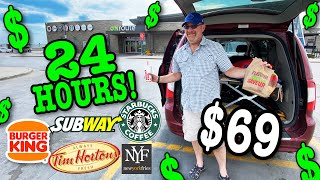 Living 24 Hours at a Canadian Truck Stop  OnRoute vanlife [upl. by Edny]