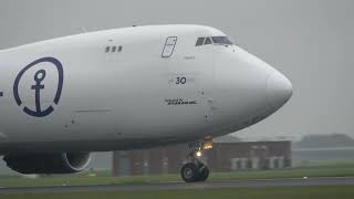 Atlas Air KUEHNENAGEL B7478 Landing Schiphol [upl. by Enneibaf828]