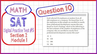 Question 10 in SAT Digital Practice Test 5 MATH Section 2 Module 1 [upl. by Anol]