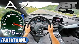 AUDI A7 30 TFSI ABT  TOP SPEED on AUTOBAHN NO SPEED LIMIT by AutoTopNL [upl. by Eniahs]