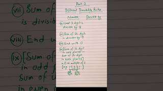 Divisible by 8 9 10 and 11  Part2  Divisibility Rules mathsshorttricks [upl. by Lucie]